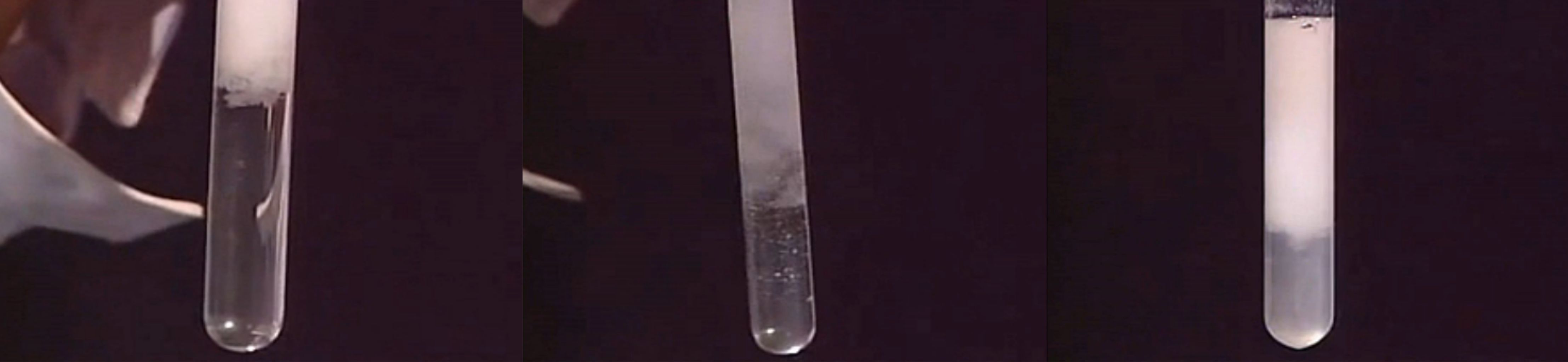 向NaOH溶液里滴加AlCl3溶液至過量,開始無沉淀，過一會(huì)兒產(chǎn)生白色沉淀且不溶解